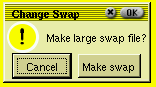 create large swap file confirmation dialog